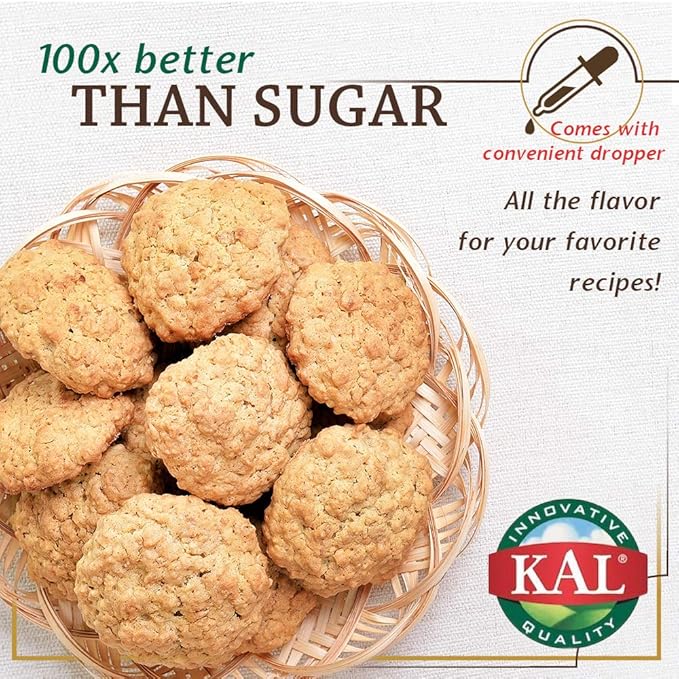 KAL Sure Stevia Extract Zero Calorie Sweetener Low Carb Plant Based Liquid Stevia Drops Great Taste Zero Sugar Low Glycemic &amp Perfect for a Keto Diet 60-Day Guarantee Approx. 1555 Servings