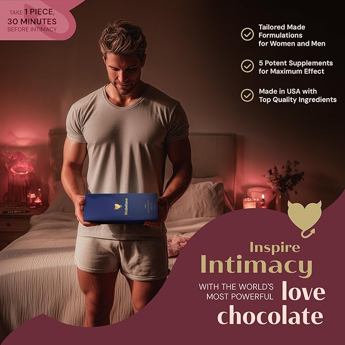 Misbehave Love Chocolate - Premium Dark Chocolate to Inspire Intimacy - Tailored Formula for Women &amp Men | Vegan Gluten-Free