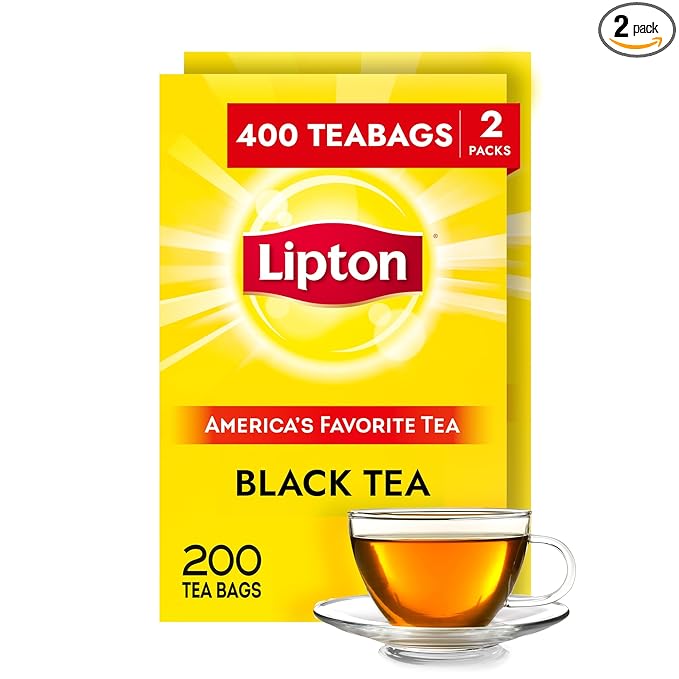 Lipton Black Tea Bags Hot or Iced Black tea with Caffeine 400 Total Bags (200ct - Pack of 2)