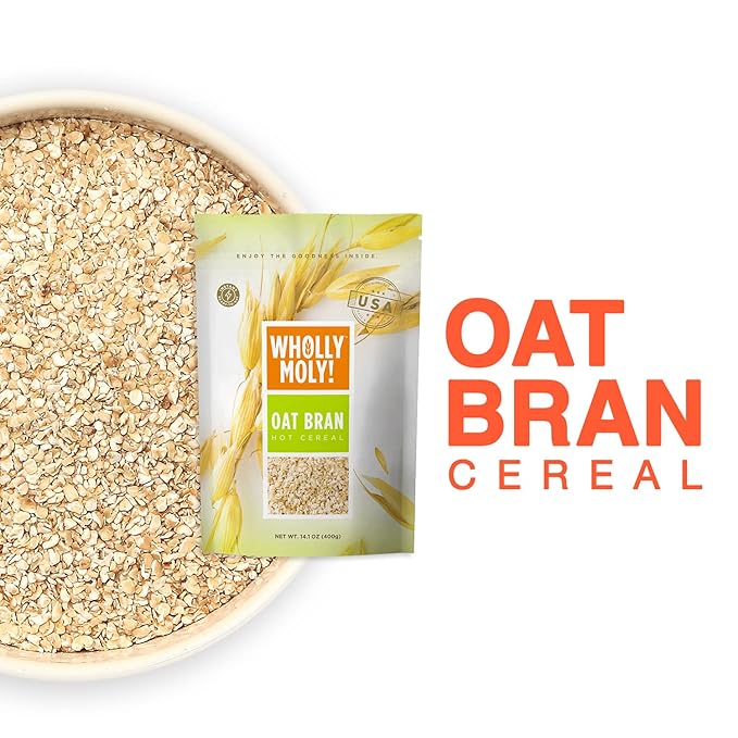Wholly Moly! Oat Bran Instant Oatmeal Original 400g*4 Pack High Fiber No Sugar Added All Natural Vegan Friendly