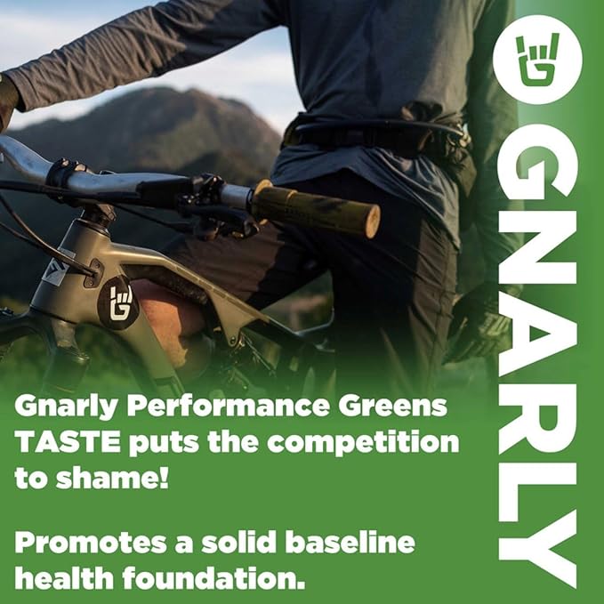 Gnarly Nutrition Performance Greens Lemon Mint (11.64 oz) and Gnarly Vegan Plant Protein Meal Replacement - Chocolate (28.2oz)