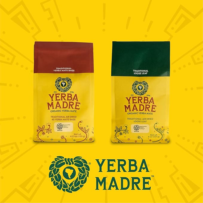 Yerba Madre Organic Yerba Mate Bags 40 Count (Pack of 6)