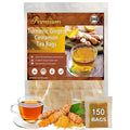 Premium Turmeric Ginger Cinnamon Tea Bags Organic Turmeric Ginger Herbal Tea 150 TeaBags 100% Natural Hand-made Blend No Sugar No Caffeine No Gluten Vegan