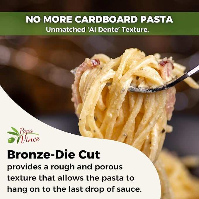 Papa Vince Organic Whole Wheat Spaghetti Noodles – Made in Italy Non-Enriched No Folic Acid – Organic Ancient Grain Pasta Non-GMO Artisan Bronze Die Cut Slow Dried for Perfect Texture