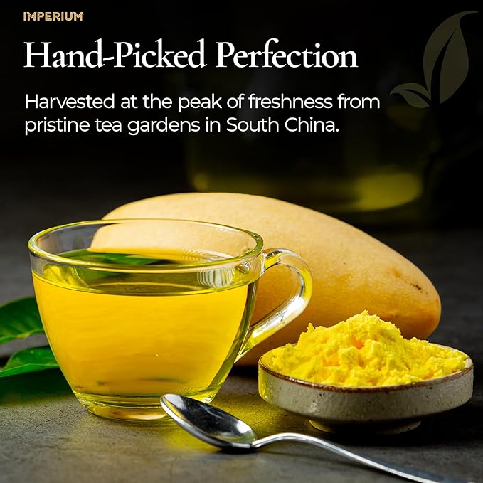 Imperium Mango Oolong Tea Loose Leaf (4oz) Hand-Picked Premium Oolong Brews 100 Cups Natural Beverage for Well-Being Harmonious Floral Undertones Tropical Sweetness and Smooth Fruity Taste