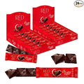 Red Delight Dark Chocolate Snack Bars - Pack of 24 Diamond-Shaped Vegan Chocolates (22.08oz) with Rich Cocoa Flavor - European-Style Dark Chocolates - No Added Sugar Gluten-Free and Kosher Certified