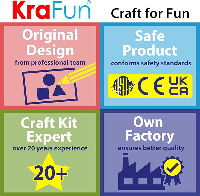 KRAFUN My First Sewing Kit for Beginner Kids Arts &amp Crafts 7 Easy DIY Projects of Stuffed Animal Dolls and Plush Pillow Craft Instructions &amp Felt Gift for Girls Boys Learn to Sew Embroid