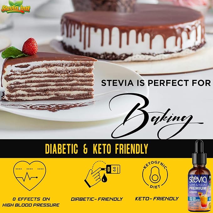 Sex On The Beach Premium Stevia Drops. Organic Liquid Stevia Sugar Substitute Naturally Sweet Non-Bitter 0 Calorie 0 Carb NON-GMO Diabetic &amp Keto Friendly (1oz) Glass Bottles (Pack of 3)