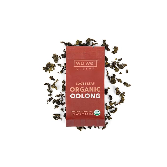 Organic Oolong Tea USDA Certified Single Serve Loose Leaf Low Caffeine Natural Energy (32-Pack)