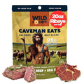 Wild Society - Caveman Eats - Grass Fed Ribeye Steak Slices - 95g Protein - Only Steak &amp Salt - 2 Ingredients - Air dried Beef Jerky Carnivore Snacks Crisps - Sugar Free Gluten Free Keto Paleo
