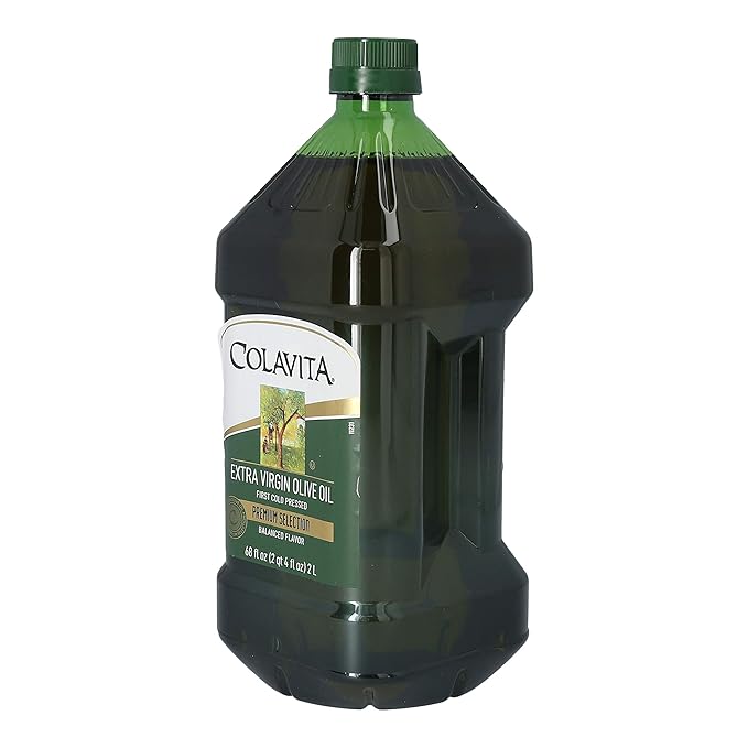 Premium Selection Extra Virgin Olive Oil 68 Oz - First Cold Pressed Ideal for Roasting Baking Dressings - Imported from Italy by Colavita