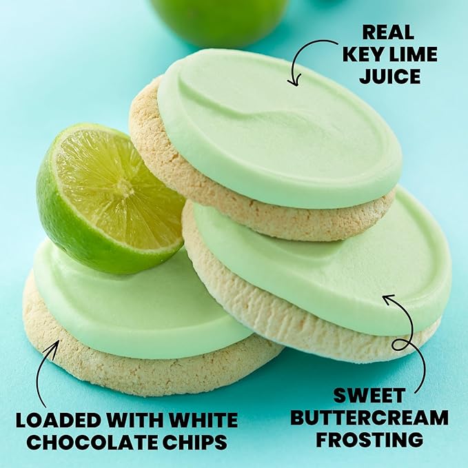 Cheryl's Cookies® Buttercream Frosted Key Lime White Chocolate Cookie Flavor Box 12 Cookies Individually Wrapped Gourmet &amp Fresh Delivery – Gift for Loved Ones Family Friends Coworkers