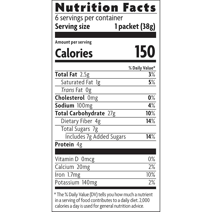 Nature's Path Organic Regenerative Organic Certified Dark Chocolate &amp Cocoa Instant Oatmeal 8 oz (Pack of 6) Non-GMO Fair Trade