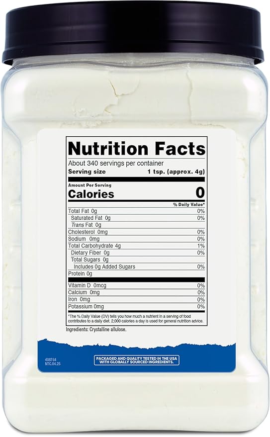 Nutricost Allulose Sweetener (3 LB) - 0 Calorie Low Carb KETO Natural Sugar Alternative Crystalline Powder