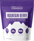 JUST INGREDIENTS Mountain Berry Protein Powder – 30-Serving Blend with 100% Grass-Fed Whey &amp Organic Plant Proteins – Mixed Berry Flavor with Real Fruit – Supports Muscle Recovery Energy*