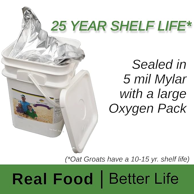 Wheatland™ Soft White Wheat Berries • 23 lbs • Delicious • Healthy Food Option • Farm Fresh • Mylar and Bucket Provide 25 Year Shelf Life • Emergency Food Storage • Non-GMO • Lab Tested Chemical-Free