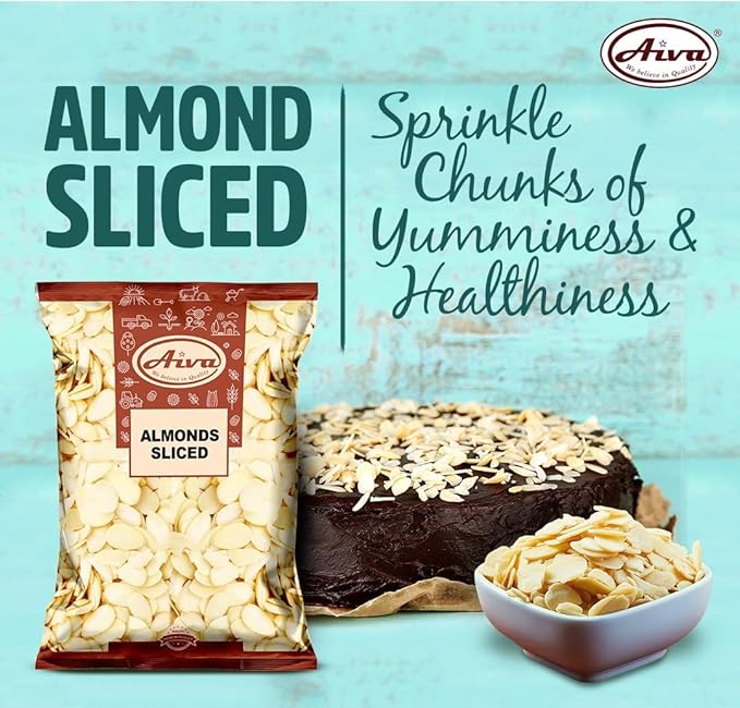 Aiva Blanched Almonds Sliced (5 LB Bulk Bag) – Premium Sliced Almonds for Baking Cooking and Toppings