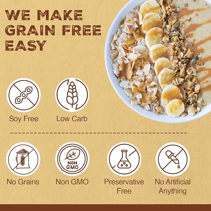 Paleonola Pina Colada Grain Free Granola 10 Oz Resealable Bag (Pack of 3) - Grainless Paleo Granola Blended with Dried Coconut Nuts Seeds &amp Pineapples - Low Carb Gluten &amp Dairy Free Non-GM
