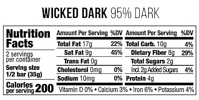 Taza Chocolate 95% Wicked Dark Amaze Bar 2.5 oz bars case of 10