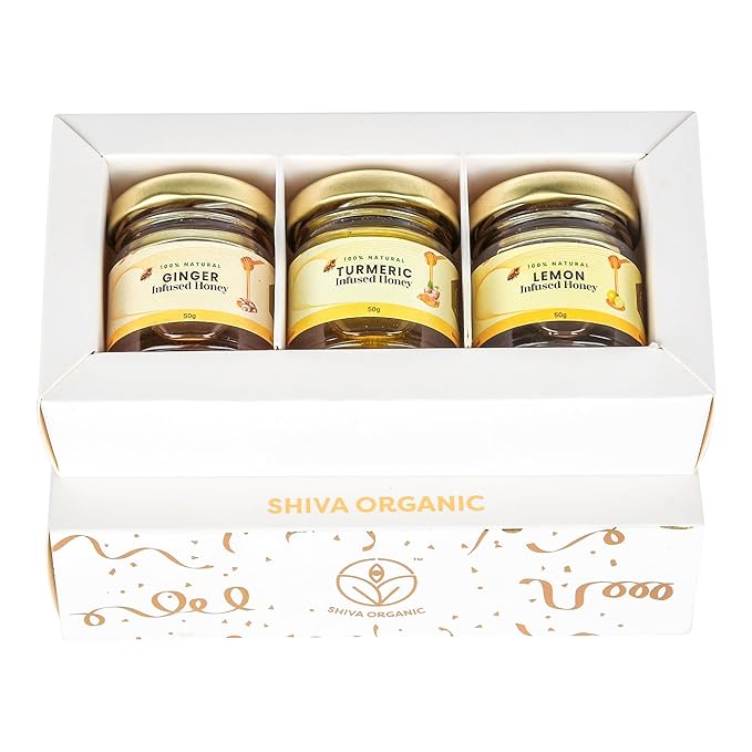 White and Gold Gift Box (3 x 50g Infused Honey)