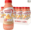 Premier Protein Shake Peaches &amp Cream 30g Protein No Added Sugar 24 Vitamins &amp Minerals to Support Immune Health 11.5 fl oz 12 Pack