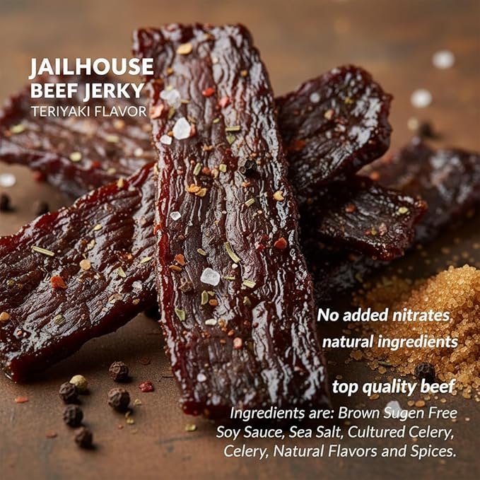 JailHouse Beef Jerky Mix Pack | High-Protein Snacks for adults Gluten-Free Jerky Fuel for Active Lifestyles | Uncut Mob Taste | Your Poker Table Carnivore Snax | The Perfect Gourmet Gift for Men