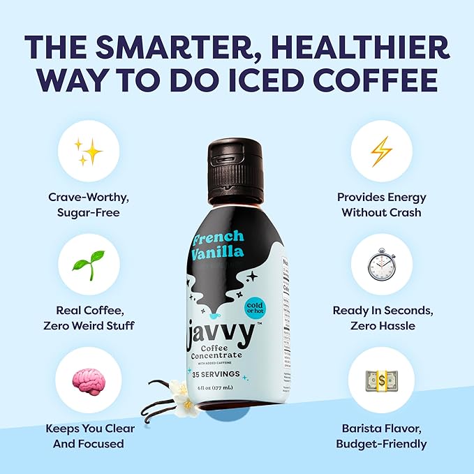 Coffee Concentrate - Cold Brew Coffee Perfect for Hot or Iced Instant Coffees Hot Drinks Cold Brew Concentrate 35 Servings - French Vanilla