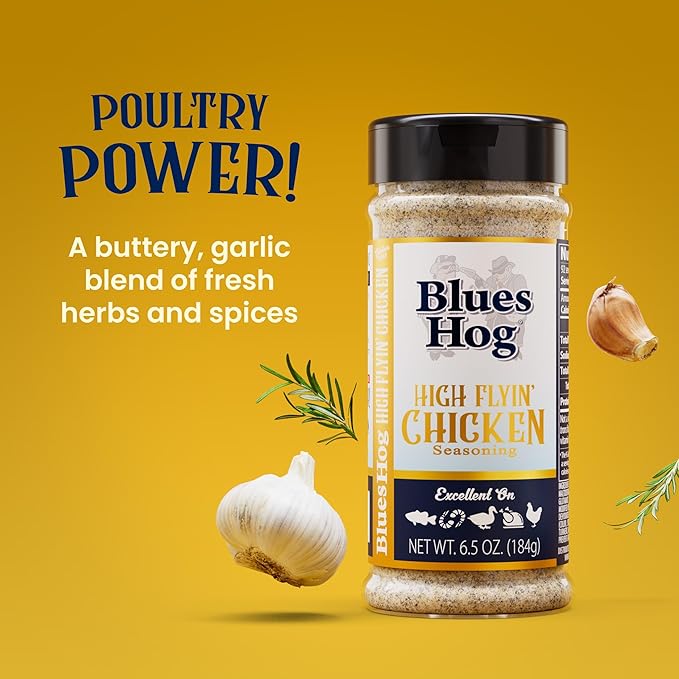 Blues Hog Seasonings BBQ Box – All In High Flyin’ Chicken &amp Truffle &amp Chop Variety Pack – Gourmet Dry Rub Gift Set All‑Natural &amp Gluten‑Free