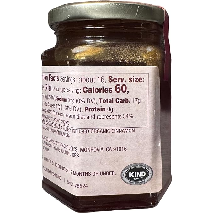 Trader Joe's Organic Raw Honey Infused with Cinnamon (12 oz)