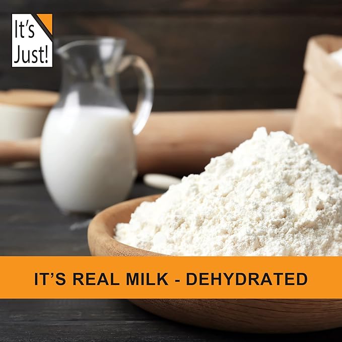 It's Just - Powdered Non-Fat (Skim) Milk rBST/rBGH Hormone Free Shelf Stable Just Add Water Makes Over 1.5 Gallon Milk 2 Pound Milk Powder