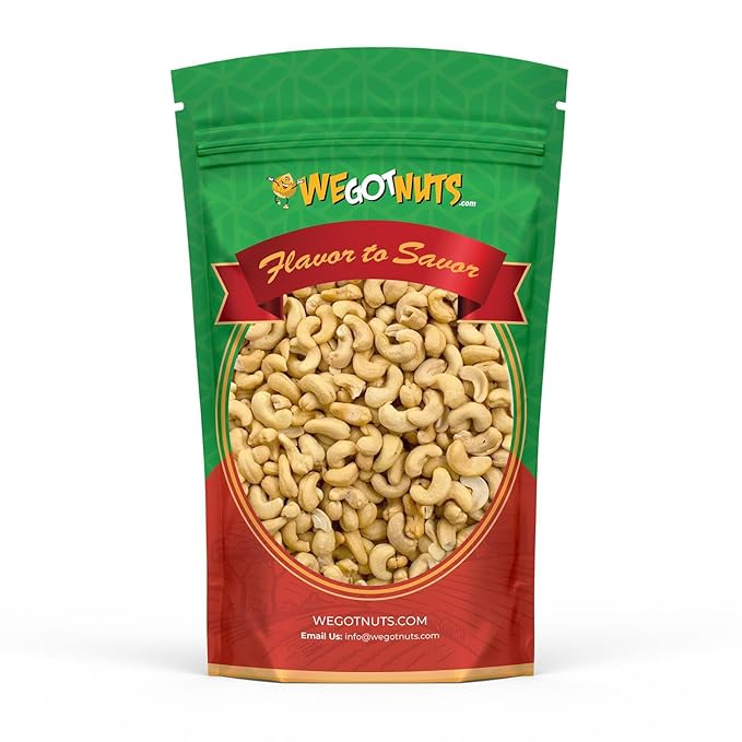 Raw Whole Unsalted Cashews – Premium Quality Kosher Raw Cashews By We Got Nuts – Oil-Free Natural Healthy &amp Diet-Friendly Snack – Gourmet Savory Flavor – Air-Tight Resealable Bag Package – 3 lbs