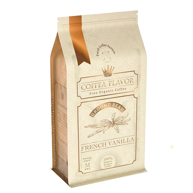 Flavored Ground Coffee – French Vanilla 100% Arabica Single Origin Medium Roast USDA Organic Naturally mint Flavored – by Coffea Flavor