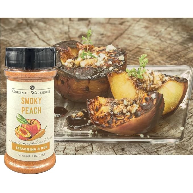 Gourmet Warehouse Smoky Peach Spice Rub Gluten Free No MSG No HFCS 4 Ounces (Pack of 3)