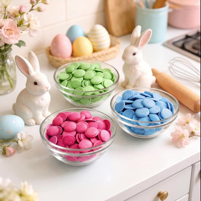 Easter Candy Melts 3 LB Pack – Pastel Blue Green &amp Pink Melting Wafers for Cake Pops Bunnies &amp Eggs – 3 Bags (1 LB Each) Candy Coating for Easter Treats Dipping &amp Decorating