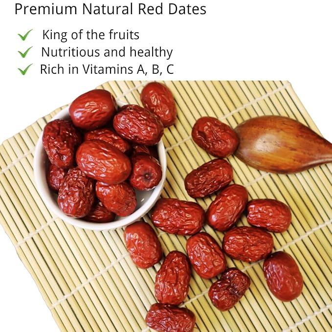 Royal Seafood USA Dried Chinese jujube Natural sweet jujube 450g Jujube dates Chinese red dates super food Vegan 九龍堂 红枣 特级红枣 大枣
