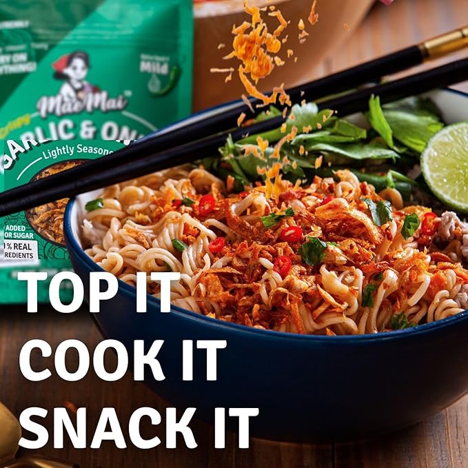 MaeMai MILD Spice - Non-Oily Chili Crisp Topper Rice Seasoning Ramen Topper Furikake | Umami Onion &amp Garlic Flakes | 2.65oz (75g)