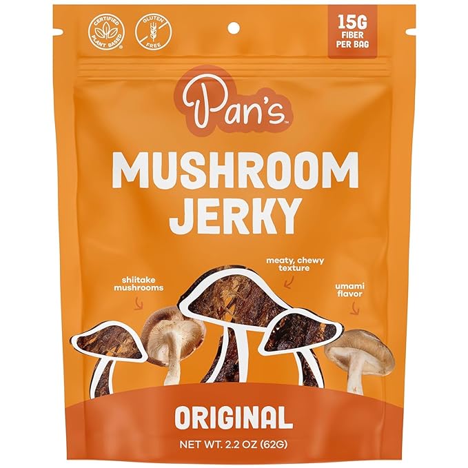 Vegan Jerky Sampler Box: Vegan Plant-Based Jerkies Made from Mushroom (PAN'S) Pack of 5