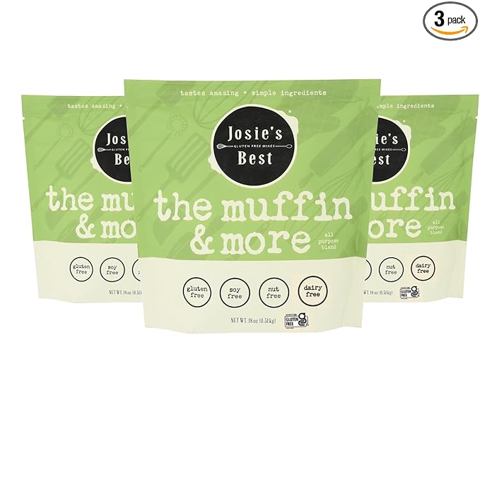Josie's Best Gluten Free All Purpose blend The Muffin &amp More Mix No Sugar Added (free from Soy Nuts &amp Dairy too!) BULK 3Pack gluten free flour for baking.