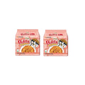 Spicy Buldak Rose Wide Flat Glass Noodle Bowl(169.4g) + Protein Puffs(50g) Assorted Challenge Box (Rose 2 Family Pack)