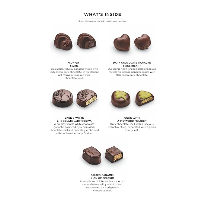 Godiva Gold Dark Chocolate Gift Box Belgian Dark Chocolates with Pralinés Ganaches &amp Caramels Gourmet Gift for Birthdays Holidays Kosher 15 Pc