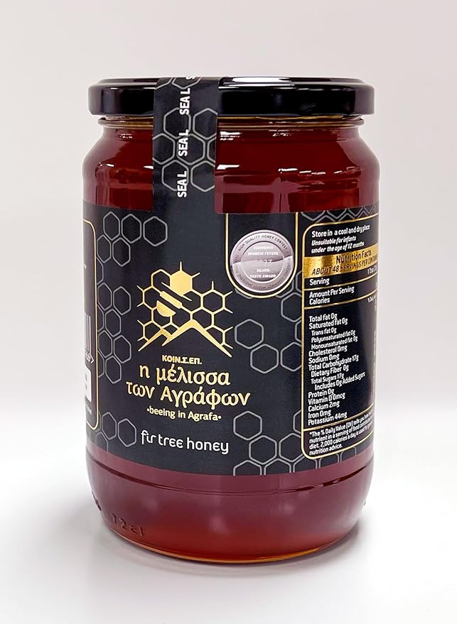 Fir Honey from Agrafa Greece-Pure Award Winning Raw Unfiltered Authentic Greek Honey from Agrafa Evrytania- 950gr. 33.51oz