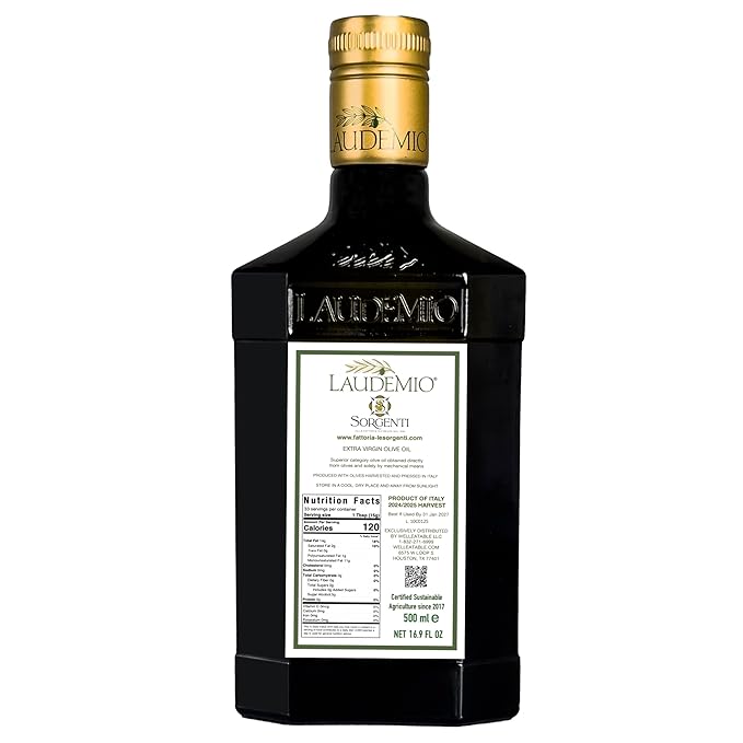 Laudemio Sorgenti – Tuscan Extra Virgin Olive Oil 2025 NYIOOC Gold Award 650+ mg/kg High in Polyphenols evoo Green Early Harvest Frantoio Monovarietal Lab Tested Pesticide-Free Premium Gift Box