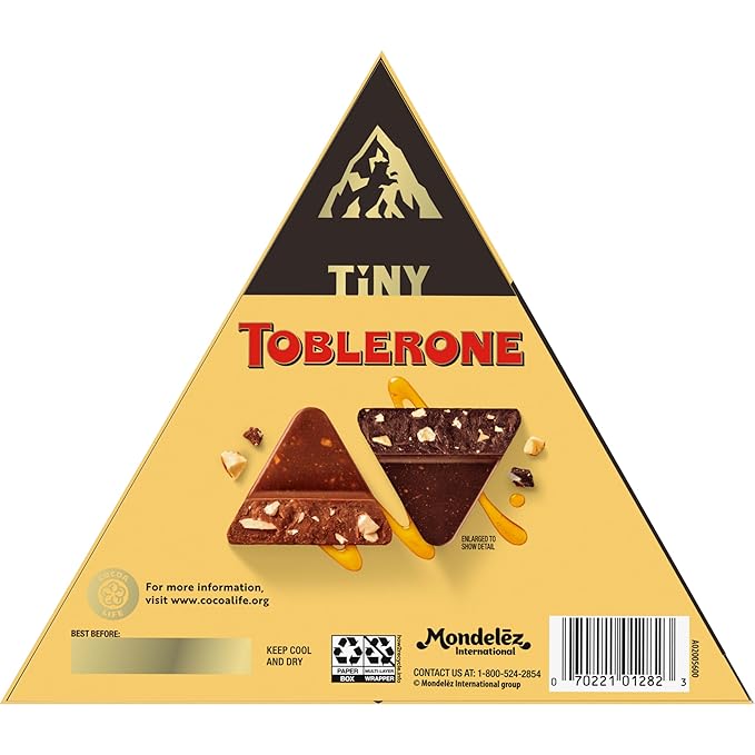 TOBLERONE Tiny Assorted Chocolate Bars Variety Pack (Milk &amp Dark) 1 Gift Box (25 Pieces)