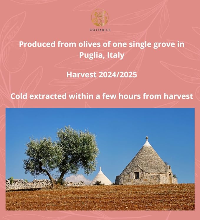 Chilli oil. Spicy Extra Virgin Olive Oil from Puglia Italy Infused with Organic Hot Red Peppers. Perfect as Spicy Vegan Chili Dressing - COSTABILE 16.9 Fl. Oz.