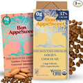 Bon Appesweet Date Sweetened Chocolate | Golden Bar Chocolate Chips &amp Golden Covered Almond Protein Snacks | Variety (Pack of 3) | Zero Added Sugar 54% Cacao Plant Based Dairy and Guilt Free!