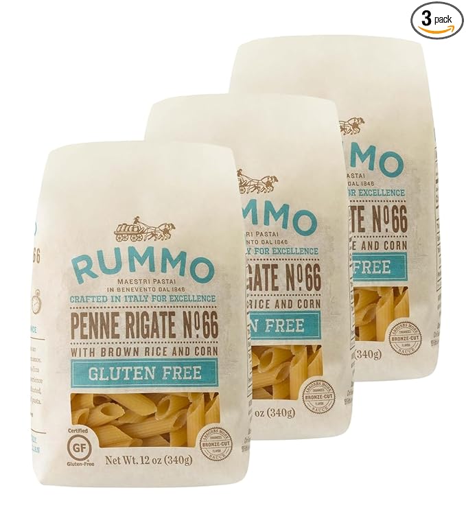 Penne Rigate – 12 OZ (Pack of 3) – Corn &amp Rice Pasta for Family Dinners &amp Baked Pasta Dishes – Traditional Italian Style – Classic Cut – Dry Pantry Pack
