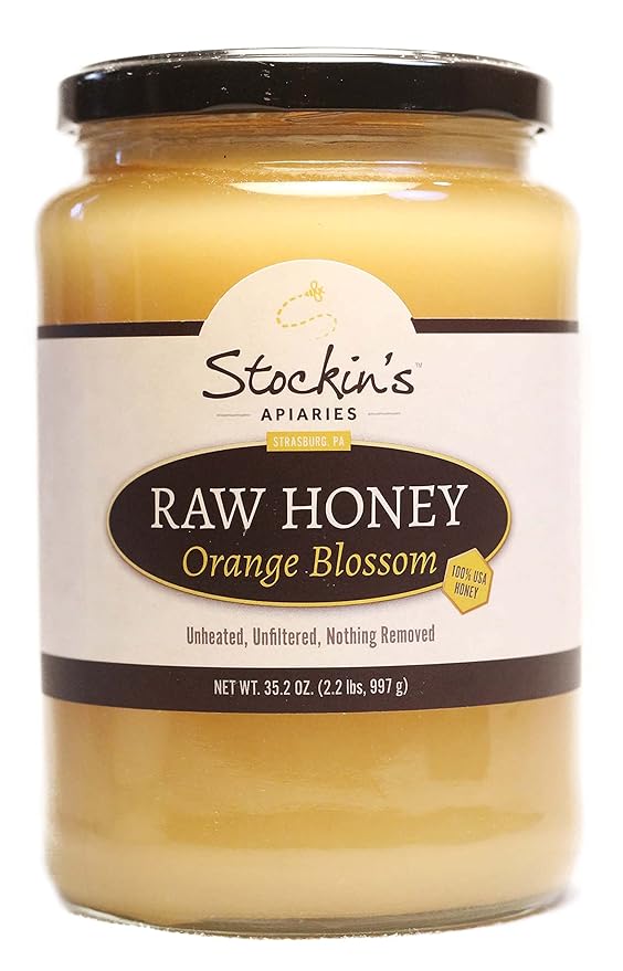 Stockin's Apiaries Raw Orange Blossom Honey Unheated Unfiltered &amp Nutritious 35.2 Oz.