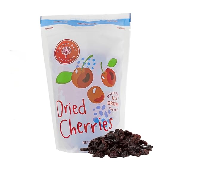 Cherry Bay Orchards - Dried Montmorency Tart Cherries - 16 oz Bag 100% Domestic Natural Kosher Certified Gluten-Free and GMO Free - Packed in a Resealable Pouch