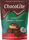 ChocoLite Peanut Caramel Nougat | 30 Calories per Piece | Pack of 6 Pouches