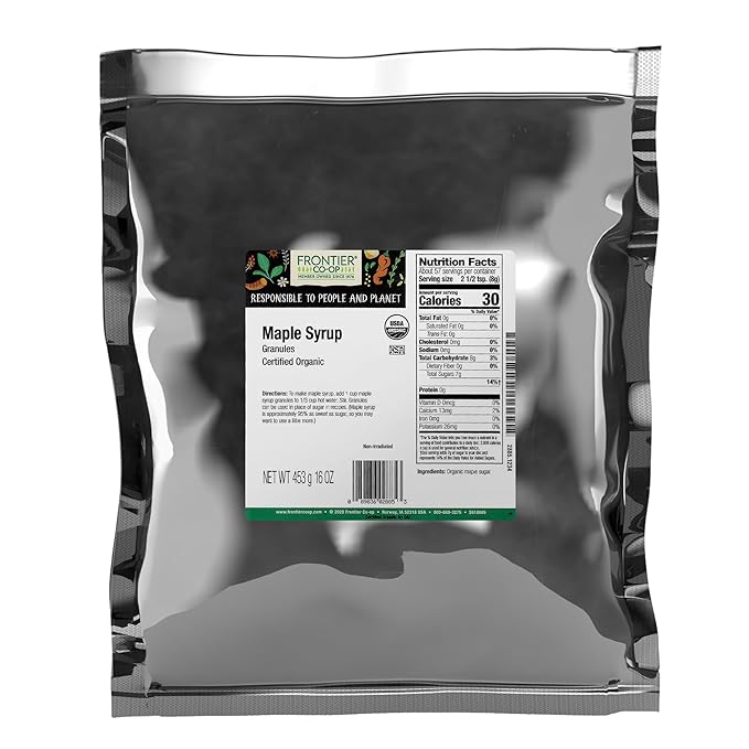 Frontier Co-op Maple Syrup Granules Certified Organic Kosher | 1 lb. Bulk Bag